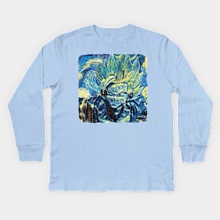 Goku Van Gogh Style Kids Long Sleeve T-Shirt